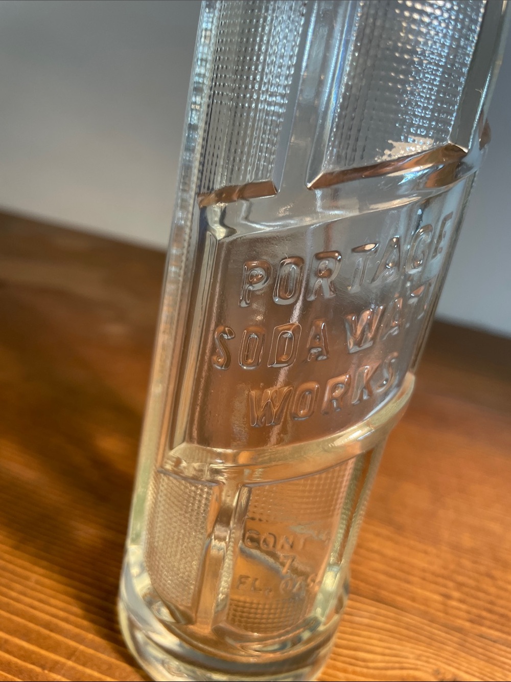COLLECTIBLE Portage La Prairie 7 oz Soda Water Works bottle vintage - so unique!